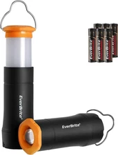 EverBrite 2-in-1 Mini Lanterns and Flashlights with 3 Modes, 2 Pack Black 