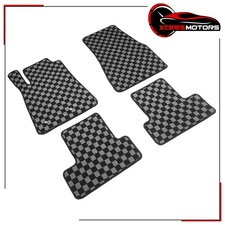 Fits 2005-2009 Ford Mustang Floor Mats Black Gray Plaid Checkered Carpets 4pcs Fits 2005-2009 Ford Mustang Floor Mats Black Gray Plaid Checkered Carpets 4pcs