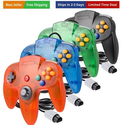 4 Pack Classic 64 Controller, Wired N64 Controllers with Upgraded Joystick No...