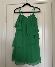 NWOT Lauren Ralph Lauren Green Strappy Tiered Dress Size 10