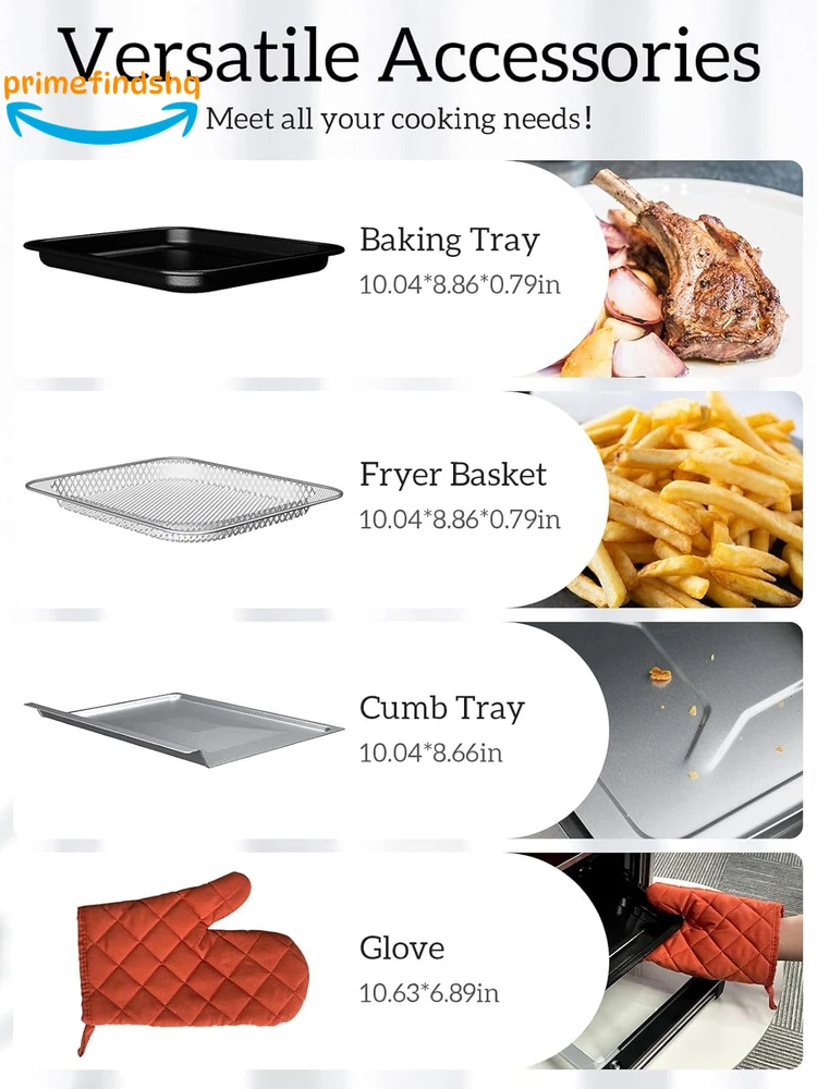 Compact 12.6QT Air Fryer Toaster Oven Combo with 9 Touch Screen Controls Compact 12.6QT Air Fryer Toaster Oven Combo with 9 Touch Screen Controls