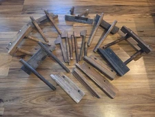 ASSORTED PLOW PLANE FENCES SCREW ARMS - ANTIQUE HAND TOOL PARTS