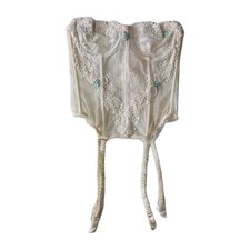 Vtg Victorias Secret Lace Floral Embroidered Bustier Corset Deadstock Gold Label