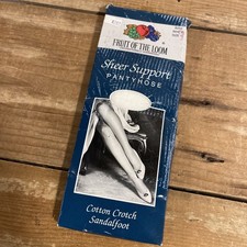 FRUIT OF LOOM NOS SHEER SUPPORT PANTYHOSE 1993 White Size C 8250
