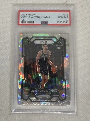 Panini 2023-24 Prizm Victor Wembanyama Ice Prizm #136 Rookie Spurs PSA 10
