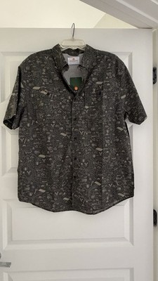 Sun River Clothing Co Button Up Shirt Men's Large Moisture Wicking Olive 