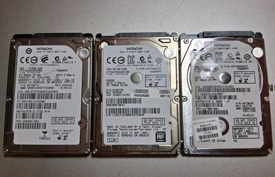 Lot of 3 SATA Laptop Hard Drives   3 Gb. TESTED, CLEANED, WORKS.