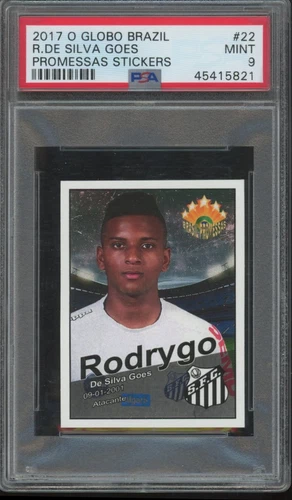 2017 O Globo Brazil #22 Rodrigo De Silva Goes Promessas Stickers PSA 9 MT