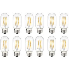 Dimmable LED Tubular Bulb 6W,60W Equivalent 600 Lumens, 6 Watt Warm White 12pc