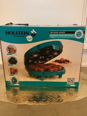 HOLSTEIN HOUSEWARES Cupcake And Brownie Maker Non-Stick Teal Green NEW in Box