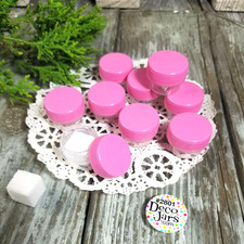 15 Pink Cap Lid 2801 Mini JARS Makeup Sample Container 1/8oz USA New DecoJars