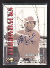2001 Royal Rookie Throwbacks Marlon Byrd Auto /5950 Phillies TV2756