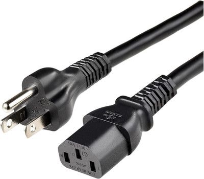 PC Power Cable, 6 Feet, AC Power Cord for Monitor, Computer, TV, 3 Prong, 18 AWG