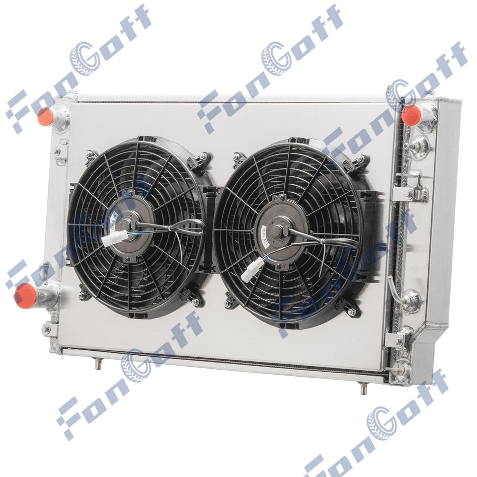 Ventilador de cubierta de radiador de aluminio de 4 filas para Jaguar XJS XJ12 1991 76-92 5,3 L V12 MT Foto 3 de 4