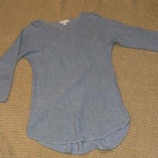 Michael Kors Women's Gray Ribbed Knit Long Sleeve Tunic Sweater Size M