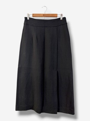 G. Label by GOOP Black A-Line Wool Skirt Size 6 Side Slit Minimalist Quiet Luxe