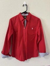 Polo Bonetta Women's Long Sleeve Button Shirt Blouse Top Black White Striped