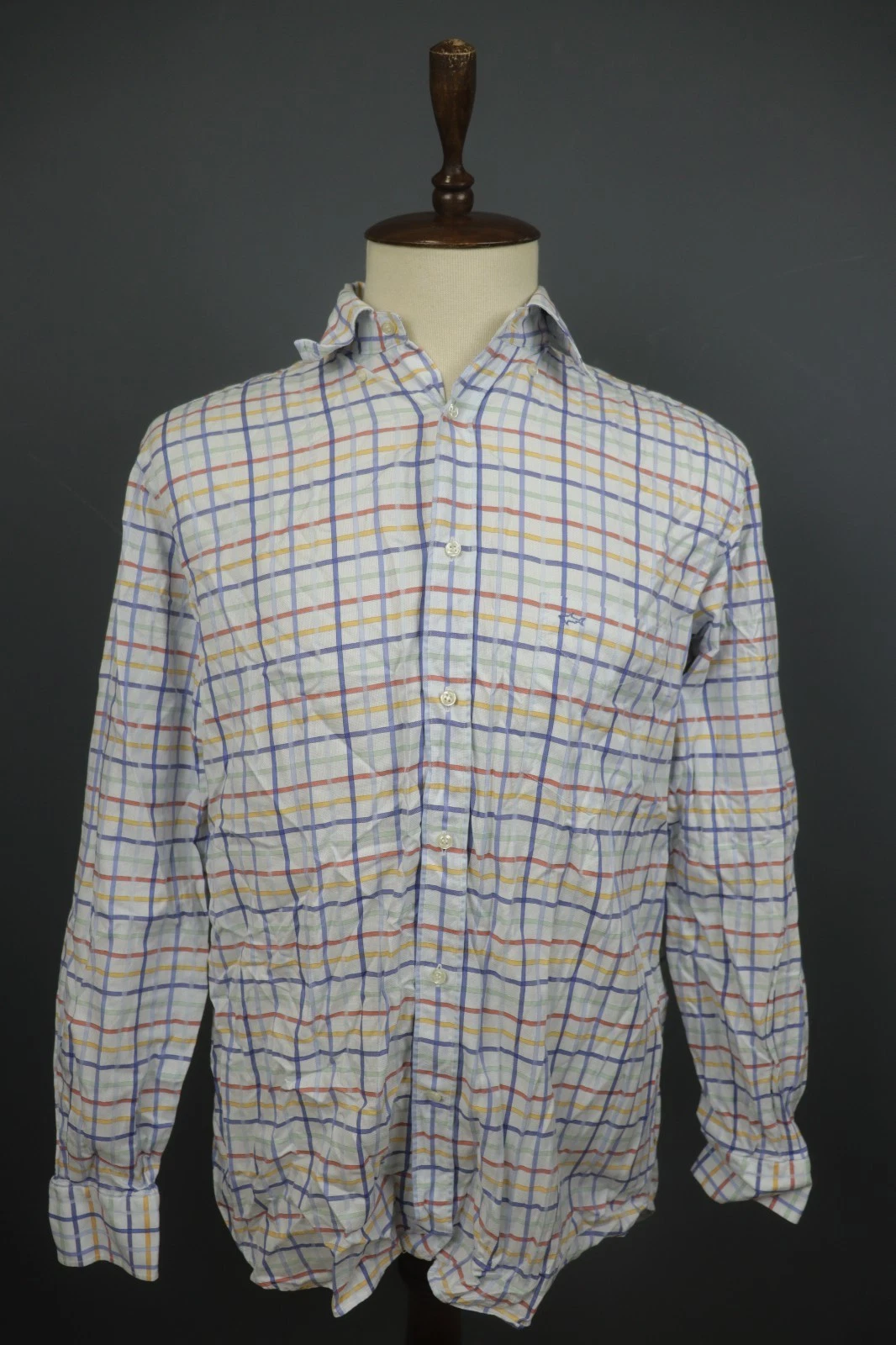 Ralph Lauren Multi Plaid 100% Cotton Long Sleeve Logo Button Down Shirt Size 10