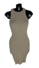 Divided Beige Mini Dress Women's UK Size XXS Bodycon Ribbed