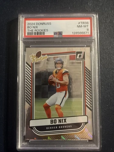 2024 Panini Donruss The Rookies #TR38 Bo Nix PSA 8