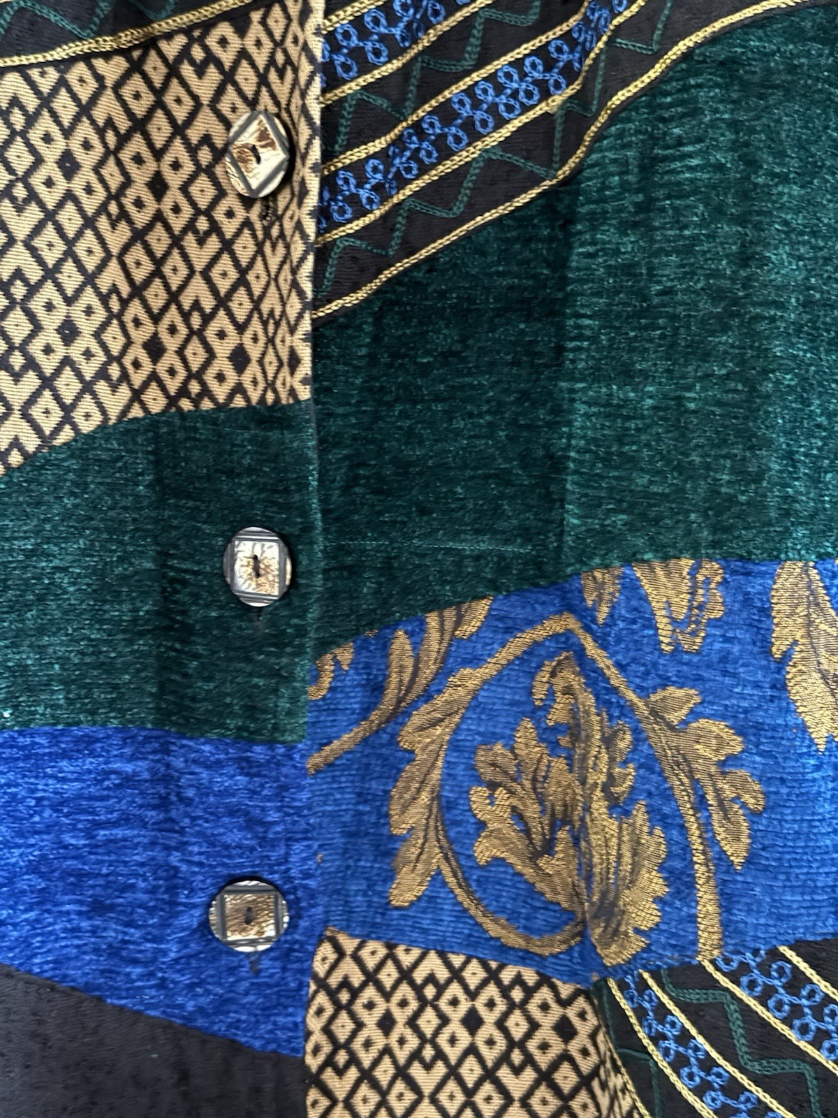 Indigo Moon Jacket Chic Floral Patchwork Funky Ar… - image 4