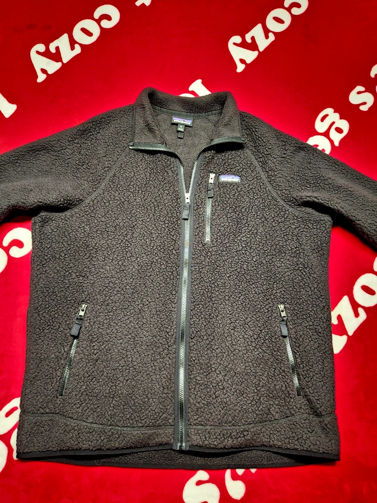 Patagonia Full Zip Fleece Jacket Mens XL Gray Recycled Polyester Zipper Pockets