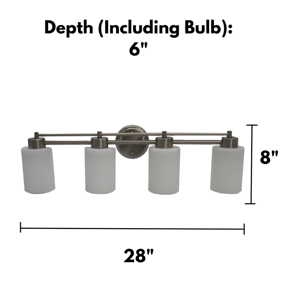 Lámpara de tocador moderna de 4 luces - vidrio blanco grabado - níquel cepillado Foto 4 de 4