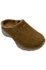 Skechers Women's Easy Going Water Repellent Stud Suede Clogs Tan