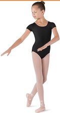 Bloch Dujour Cap Sleeve Black Ballet Dance Leotard Youth Girls Size 14 New