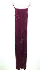 M&S Women's Jumpsuit Wine Velvet Strappy Shirred Back Wide Leg Waist Ties New