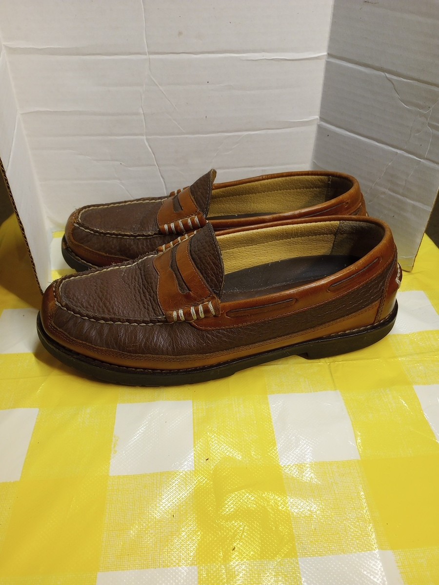 LL Bean Allagash Men\'s Size 11.5 D Brown Leather Slip On Penny Loafer Dress Shoe L.L.Bean Allagash Bison Handsewn Penny Loafers Men main image 4