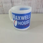MAXWELL HOUSE Coffee Mug Milk Glass Good to the Last Drop Vintage Cup