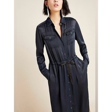 Anthropologie Faiza Utility Shirt Dress in Black  Size 4