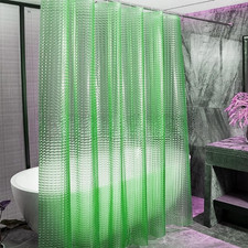 Green Shower Curtain Liner, 100 Waterproof EVA 3D Shower Curtains with 3 Duty H