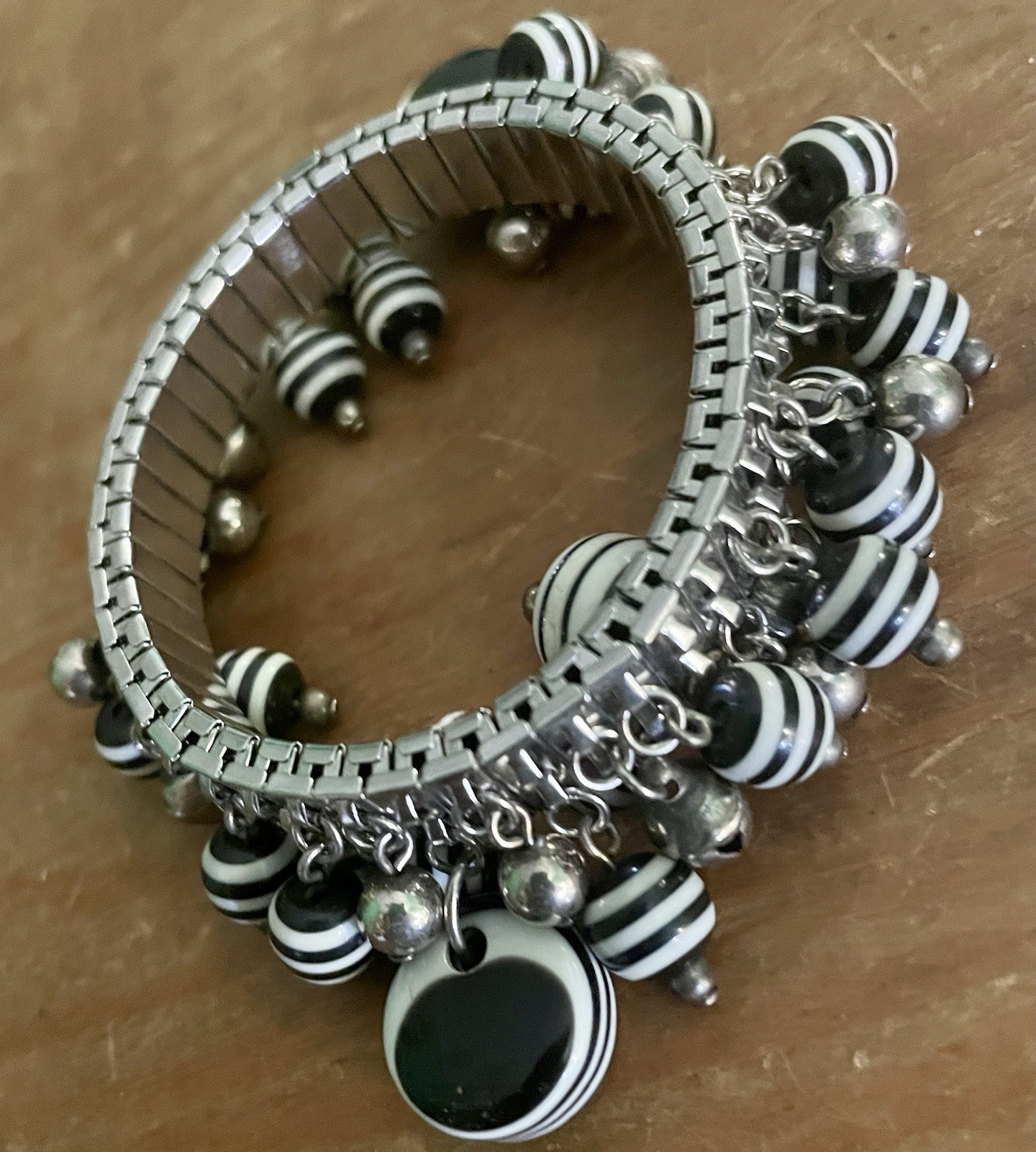 Black White Stretch Expandable Dangle Multi Charm… - image 5