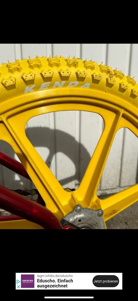 Altes BMX mit Plastik Felgen und neuen Reifen - BMX Turbo Pads - Bild 4 von 4