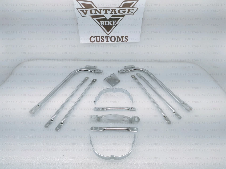 Mudguard Fender Stays Set Chromed For Bsa A7 A10 Super Rocket Goldstar Foto 4 de 4