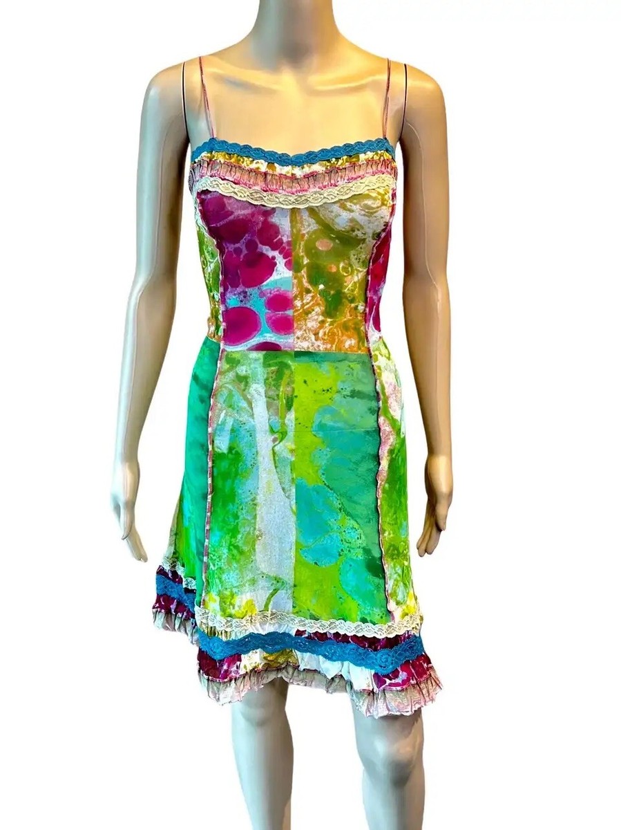 Jean Paul Gaultier S/S 2000 Psychedelic Bacteria Print Sheer Mesh