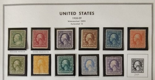 WASHINGTON/FRANKLIN Perf 12, (1908-09) Scott # 331-341, (MH), F/VF, (OG)