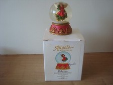 INGRID'S ART ANGELS BESIDE ME REBECCA CHRISTMAS DECORATION SNOW GLOBE ORNAMENT