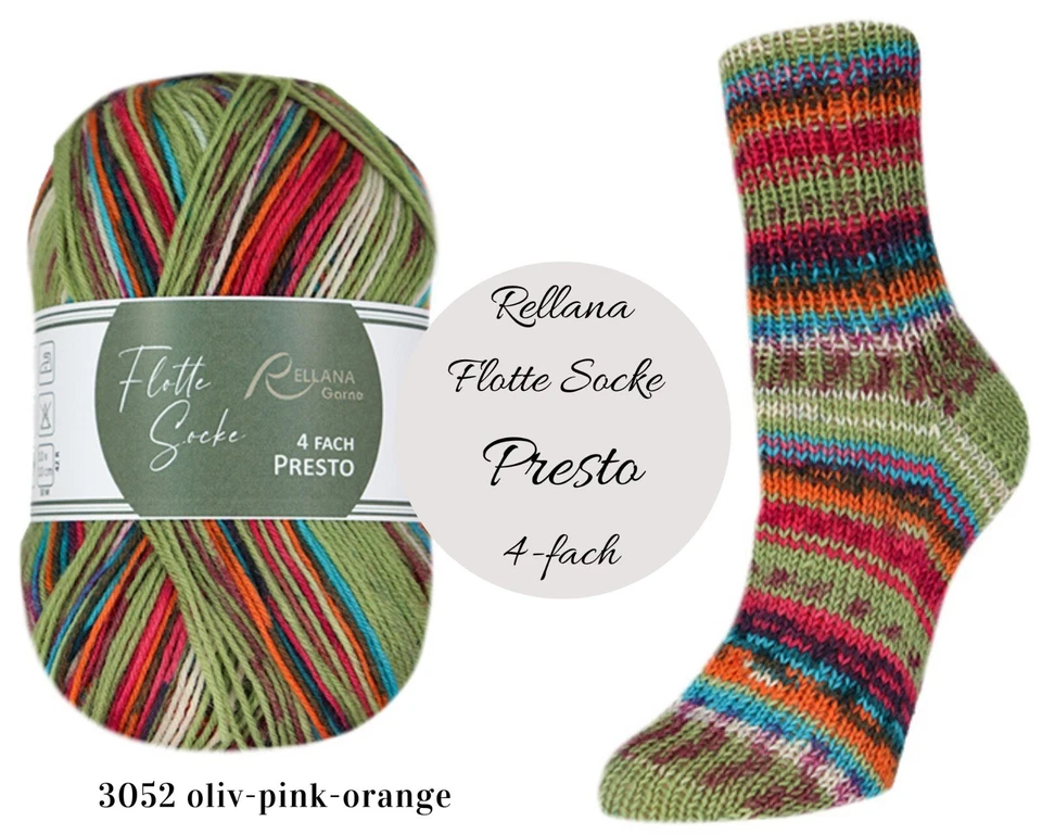 Wollpaket Sockenwolle "Rellana Flotte Socke Presto" 6x100g mulesingfrei - Bild 4 von 4