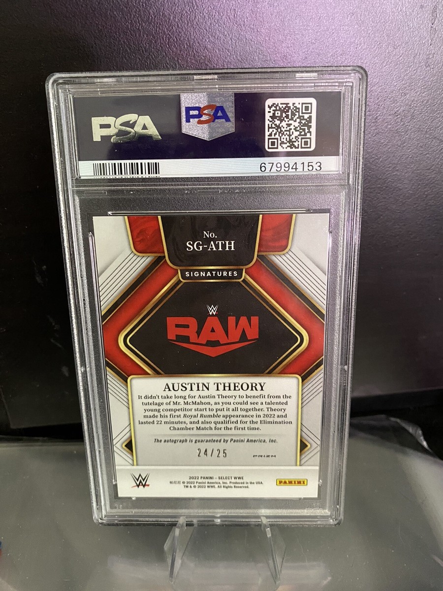 2022 Select WWE Austin Theory Tie Dye Prizm Signature Auto