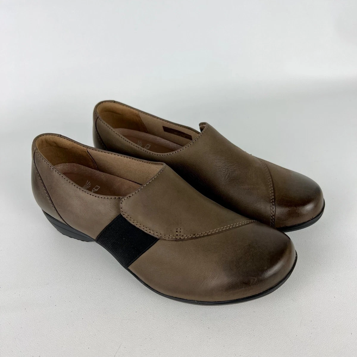 Dansko Fae Womens Leather Slip On Comfort Shoe Mushroom Brown size