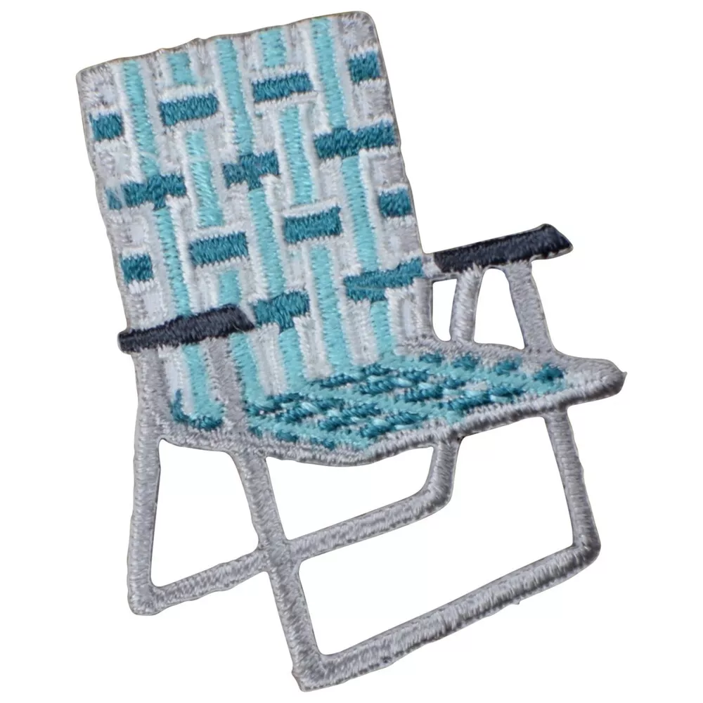 Lawn Chair Applique Patch Green Camping Trailer RV Folding Chair 2