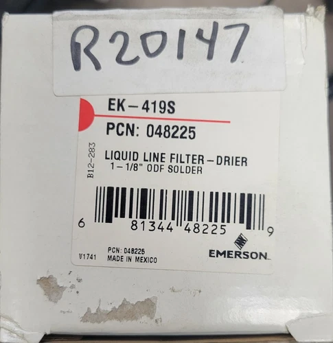 EMERSON 048225 EK-419S LIQUID LINE FILTER DRIER, 1-1/8" ODF SOLDER