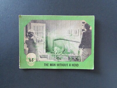 1961 Nu-Card Horror Monsters Card #63 The Man Without A Head