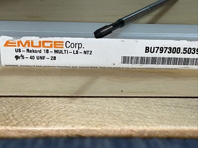 Emuge tap Bu797300.5039 #6-40 UNF-2B MultiTap Long Spiral Point 3 Flutes HSSE
