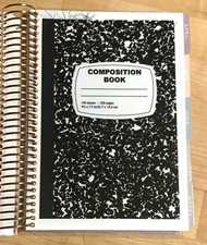 Composition Book Dashboard Insert 4 use with Erin Condren A5 Coil Spiral~