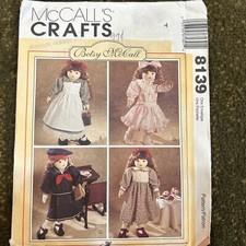 1996 McCalls 8139 Betsy McCall Doll Wardrobe 4 Designs Fit 18  Doll Uncut