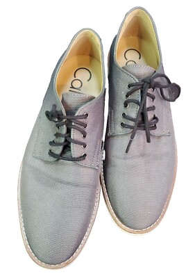 Calvin Klein Gray Fabric White Soles Business Dress Shoes  display picture 1